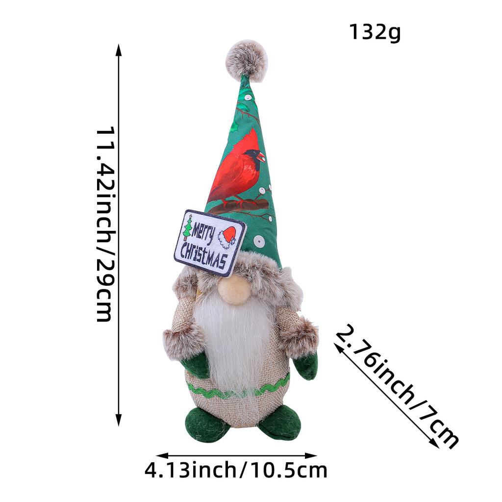 Festival Decoration Standing Posture Faceless Doll Cute Printed Hat Midget Doll Doll Window Decoration Props
