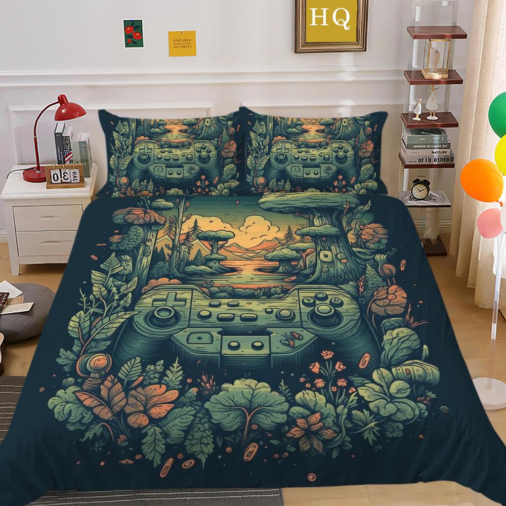 Комплект пододеяльников с 3D игровой консолью и принтом, домашнее постельное белье, односпальная кровать, одежда для мальчиков и детей, мягкий комплект постельного белья, чехол