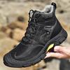 Мужские повседневные кожаные туфли с высоким верхом на плоской подошве, дизайнерские нескользящие уличные туфли, удобные рабочие ботинки, водонепроницаемые ботинки на шнуровке для ходьбы