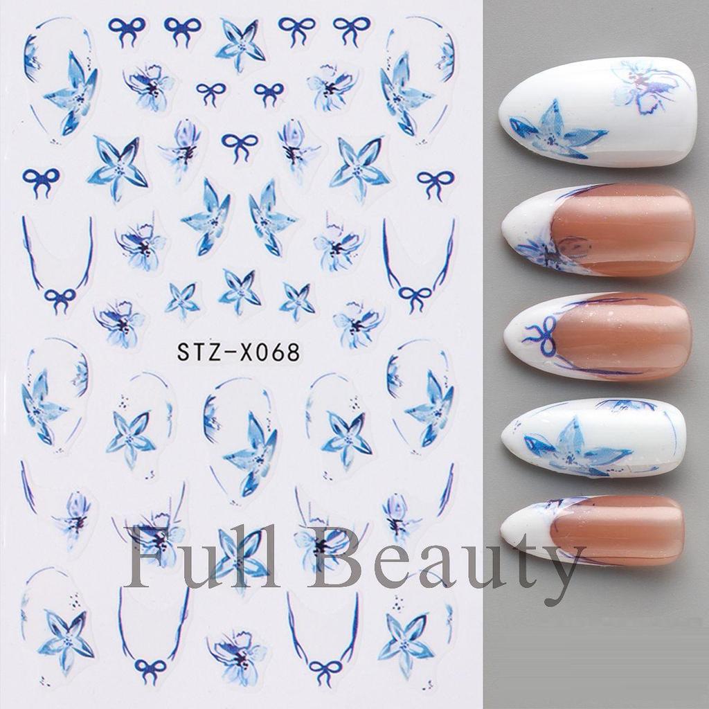 3D наклейки для ногтей Цветочные растения Наклейки для дизайна ногтей Бабочки Цветочные листья Весенние слайдеры Маникюрный декор