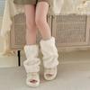 Thickened Furry Leg Warmers Japanese Style Long Tube Sock Fashion Lolita Boots Cover  Lady