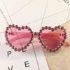 Spring New Sunglasses Personalized Love Diamond-inlaid Glasses Fashionable Versatile Sunglasses Women 93