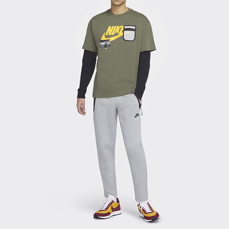 Nike Спортивная одежда Мужские брюки из технического флиса с завязками темно-серые CU4502-063