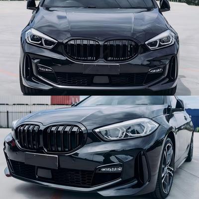 Решетки радиатора переднего бампера с двойными ламелями для BMW 1 серии F40 118i 120i 128ti 118d 120d M135i xDrive 2019-2024 Черный Тюнинг