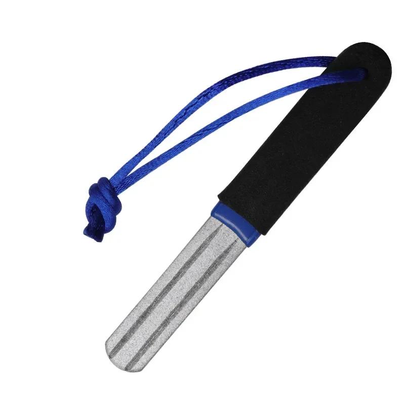 1 шт. Портативный наружный точильный камень с двойным желобом для заточки рыболовных крючков, инструменты для заточки рыболовных крючков, рыболовные аксессуары