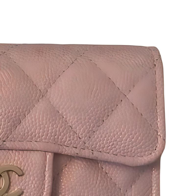 Chanel AP0214 Классический длинный кошелек-клатч Matelasse Кожа Caviar Темно-бежевый Золотая фурнитура AP0214-B10583-NAGEO