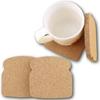Stylish Bread-shaped Cork Toast Coasters, Wooden, 5mm Thick, 10cm Diameter, Toast-shaped, Pack of 8, Heat-resistant, Non-slip, Cork Coasters for Drink