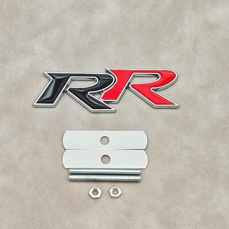 3D Metal RR Logo Car Rear Trunk Sticker Front Grille Badge Emblem Decal For Honda Accessories ako256