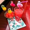 50Pcs Flamingo Drinking Straws Tropical Umbrellas Pineapple Juice Cocktail Disposable Juice Straws Hawaii Party Decoration