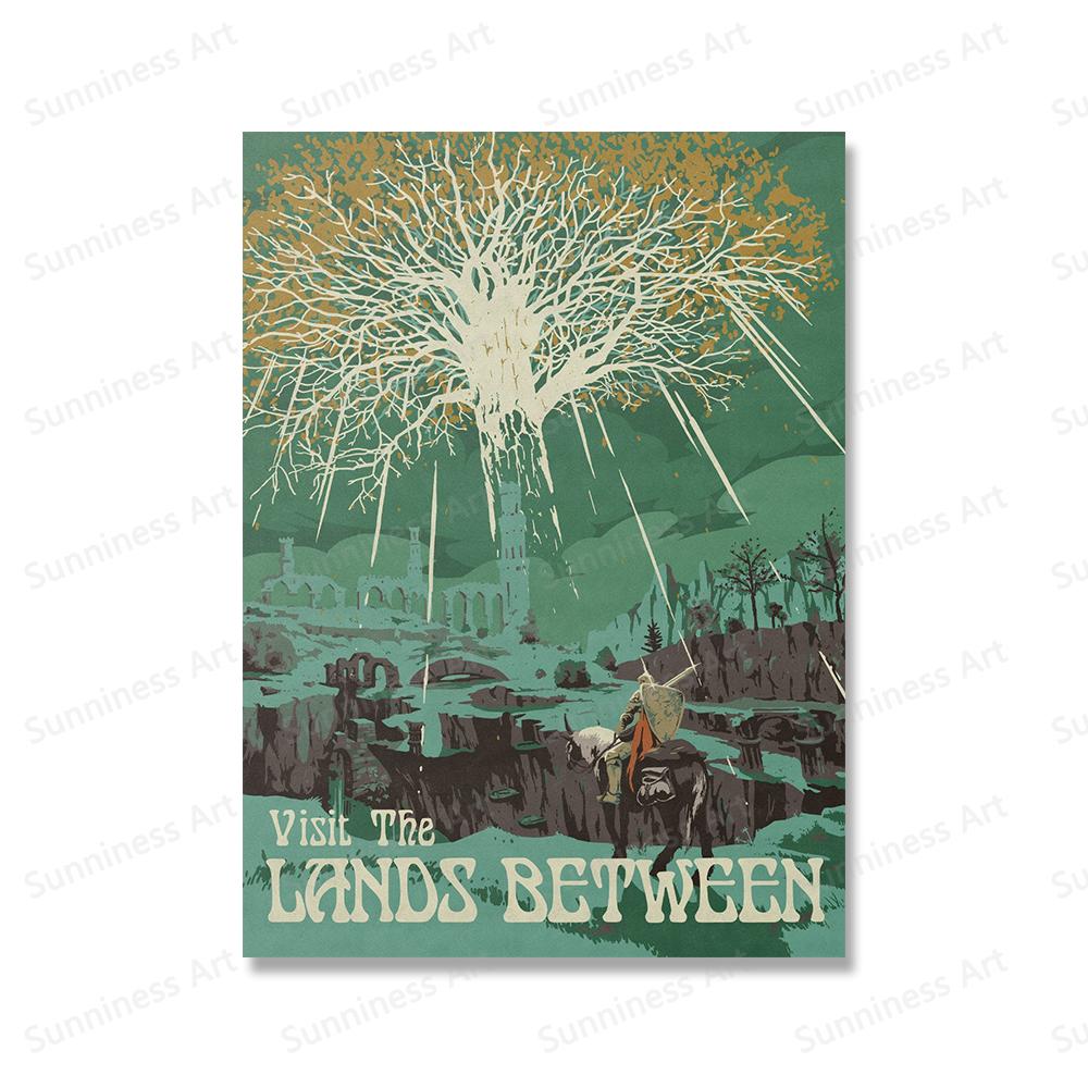 Картина на холсте, скандинавские винтажные дорожные постеры и принты Zelda, видеоигры, пейзажное искусство, настенные панно для гостиной, домашний декор