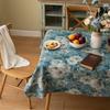 Floral Jacquard Tablecloths Oil Painting Pattern Table Cloth Thick Dust-Proof Oblong Table Cover for Kitchen Dining Patry Picnic