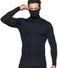 Tesla Long Sleeve Compression Undershirt with Mask UV Sports Turtleneck Base for and More Men's [Stretchable, Protection, Sweat-Wicking,