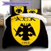 AEK Athens Football Club LogoPattern Bedding,Quilt Set Quilt Cover Pillowcase Home Birthday Gift (1 * duvet cover + 2 * pillowcase, without core)