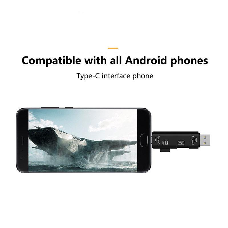 Кардридер USB2.0 Type-c Android Мобильный компьютер Многофункциональный OTG2.0 TF/USB-накопитель