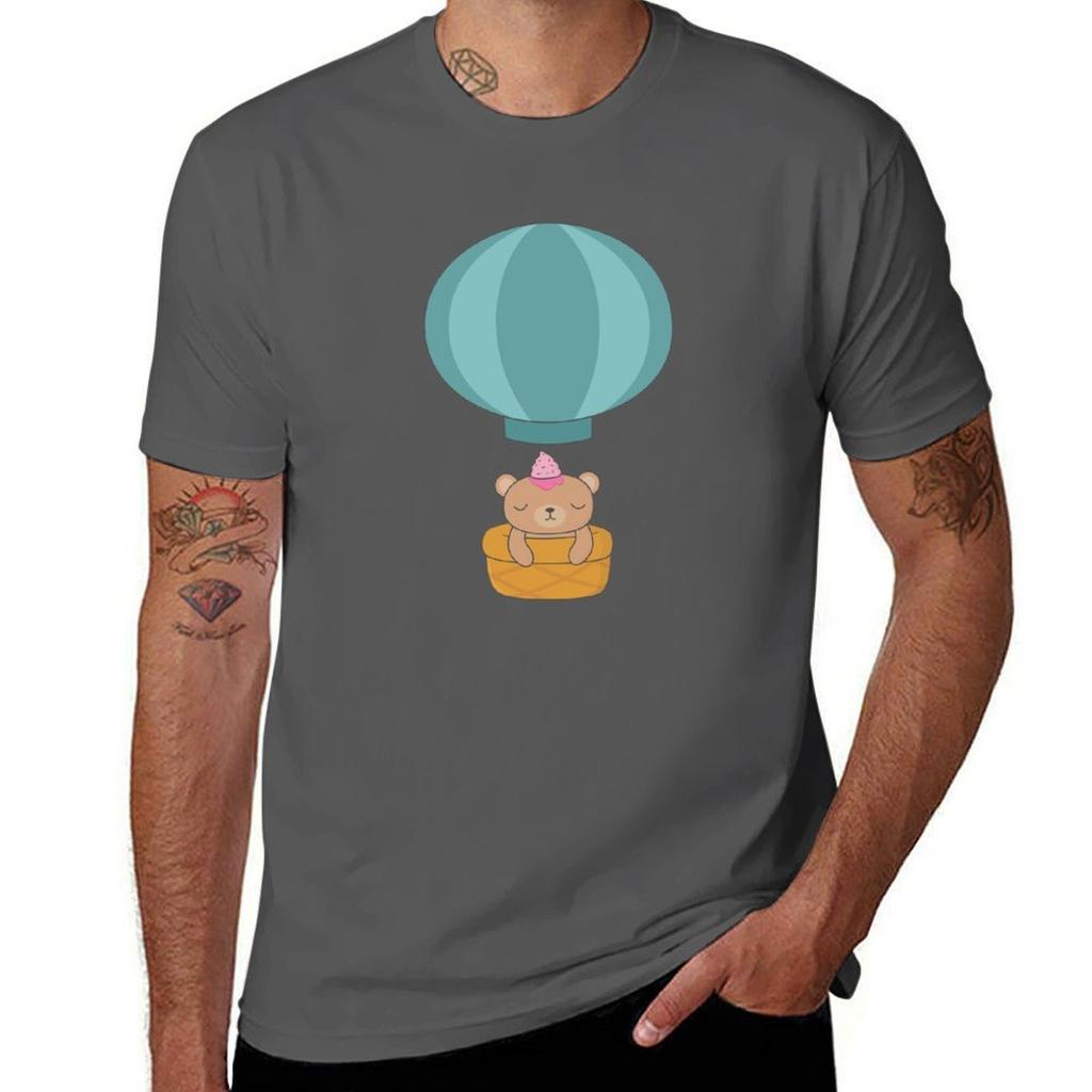 Cute Brown Bear With Balloons Tshirt Unisex T Shirts Cotton T Shirt For Unisex 100 Percent Cotton T Shirt Unisex Luxury Tshirt