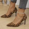 Leopard Print Sexy Stiletto Heel Shoes Women Plus Size Pointed Toe High Heels Pumps Woman Slip On Office Party Shoes Ladies 43
