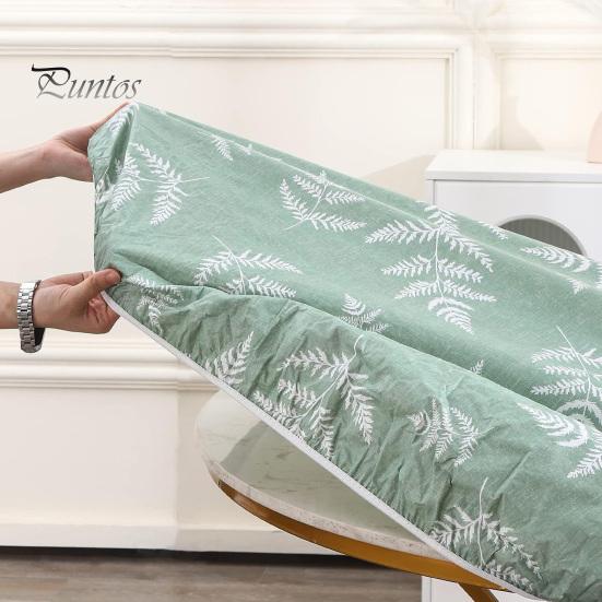 Эластичный чехол для стола в скандинавском стиле с принтом листьев, круглой формы, с фланелевой подкладкой, противоскользящий, простой в уходе, водонепроницаемый, защита стола, банкеты, вечеринки