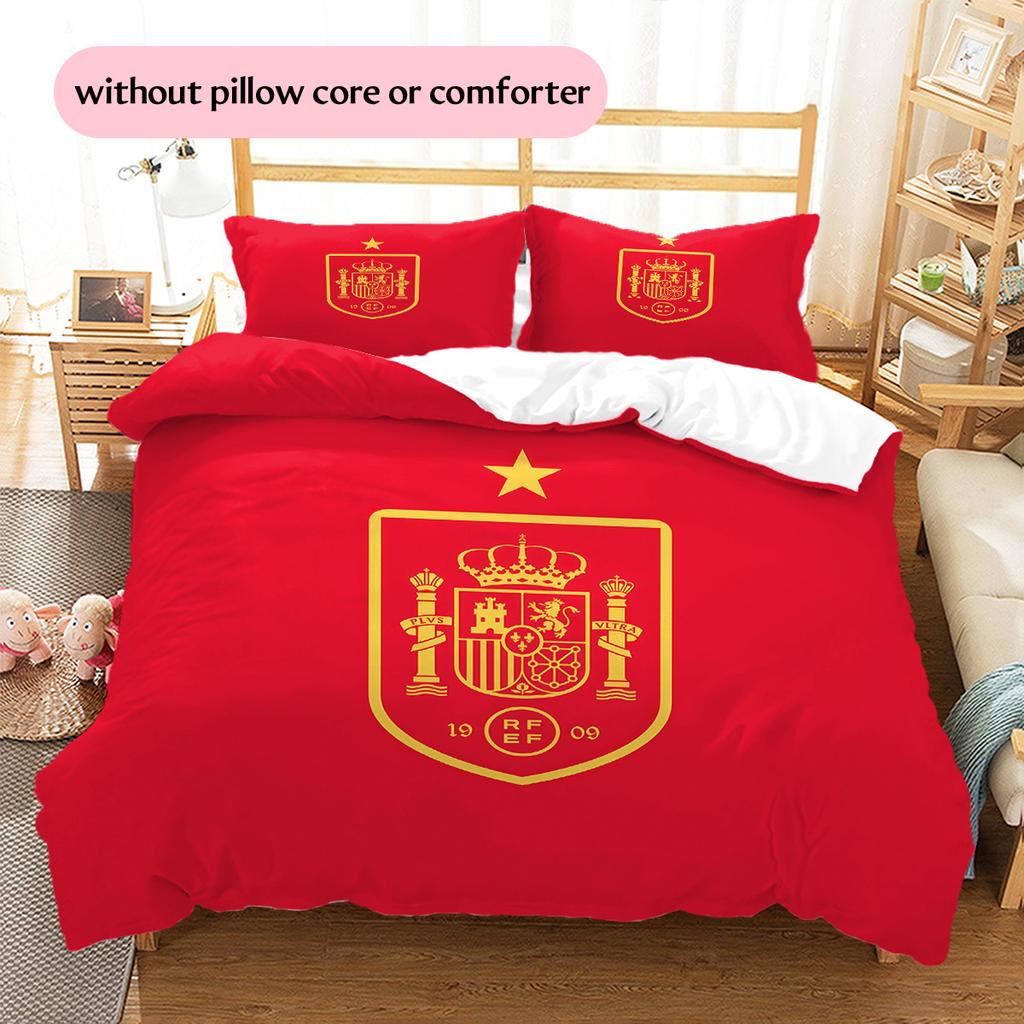 La Roja Pattern Bedding Quilt Set Home Decoration Gift (1 * duvet cover + 2 * pillowcase without core)