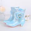 Ботинки для девочек зима новые короткие ботинки детские ботинки Мартин детские средней длины на хлопковой подкладке ботинки Эльза маленькая принцесса зимние ботинки