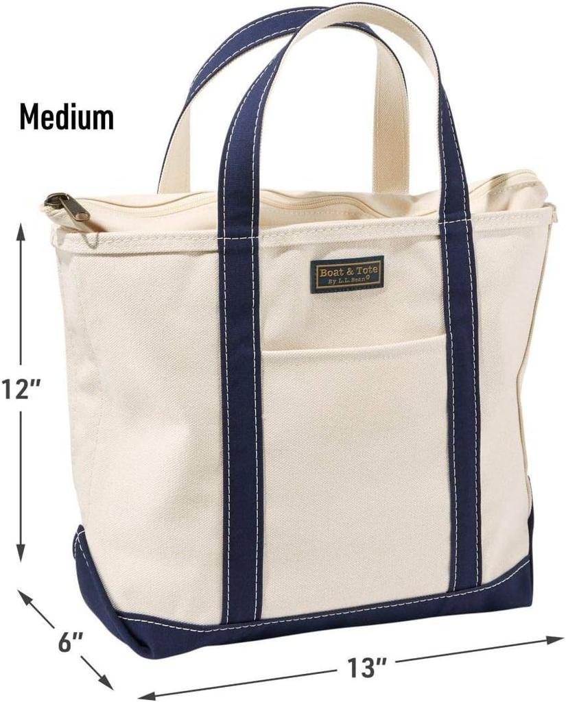 Zip Top Boat and Tote with Pocket Medium Canvas 1000036127 [LLB] Black/Black