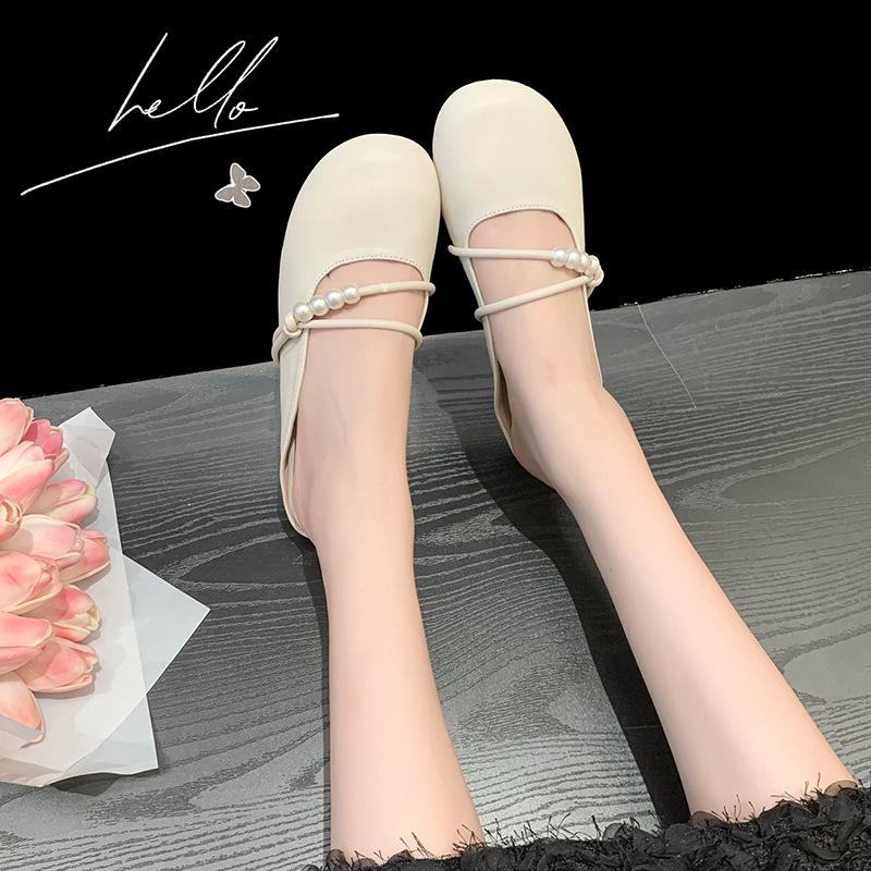 Баотоу полутапочки женские весенние новые на плоской подошве ленивые повседневные универсальные ретро сандалии