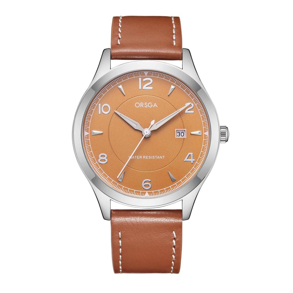ORSGA Мужские Модные Водонепроницаемые Деловые Кварцевые Часы с Календарем