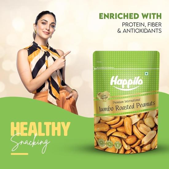 Happilo Premium Jumbo Sand Roasted Peanuts 160g (Pack of 2), Rich In Protein, Fiber, and Essential Nutrients, Wholesome Snack, Rich Flavor