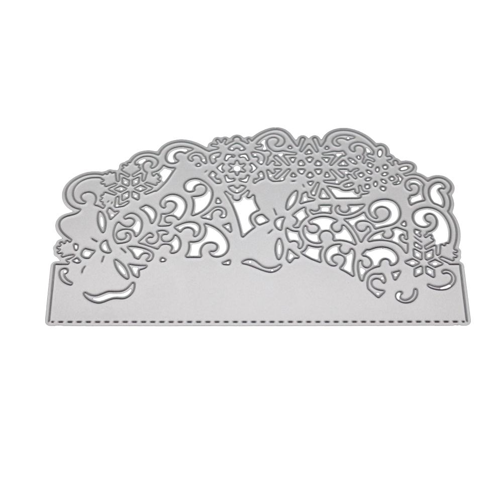 Irregular Lace Greeting Card Border Metal Silvery Stencil Embossing Cutting Dies For Diy Scrapbooking Paper Album Cards Making