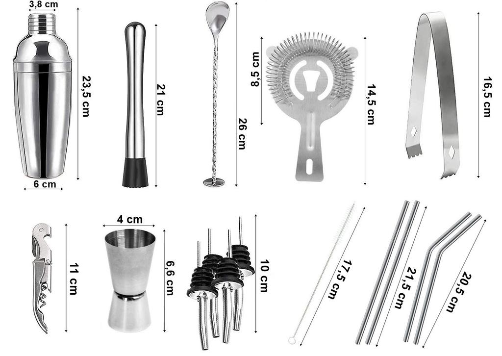 Gaston Shaker Stand Bartender Set 17 Pieces