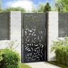 VidaXL Garden Gate Black 105x180 Cm Steel Flame Design, Fence Gate, Outdoor Gate, Metal Gate, 4100992