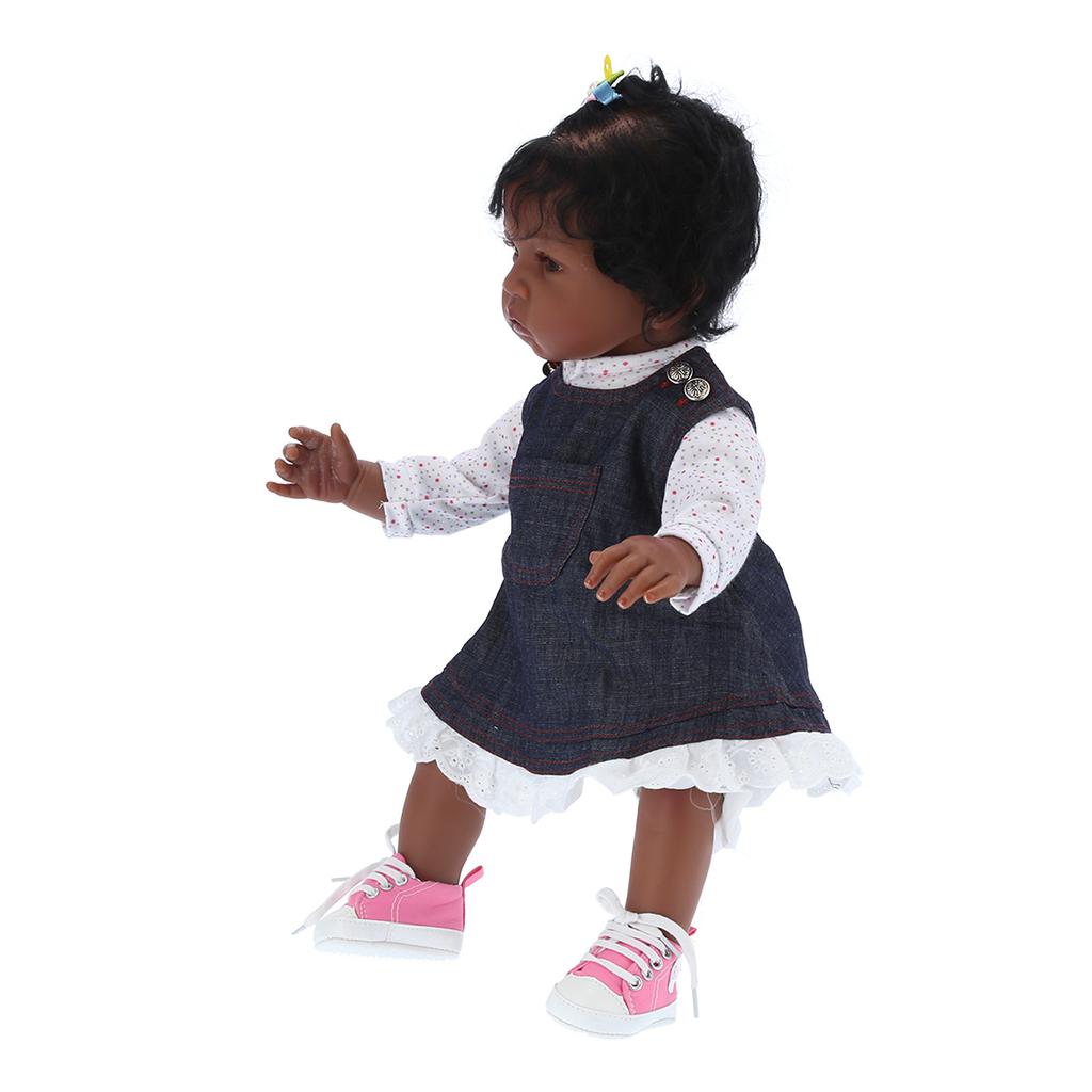 55 см кукла для малышей и девочек, милая реалистичная черная кожа, кукла-реборн, детская игрушка в подарок