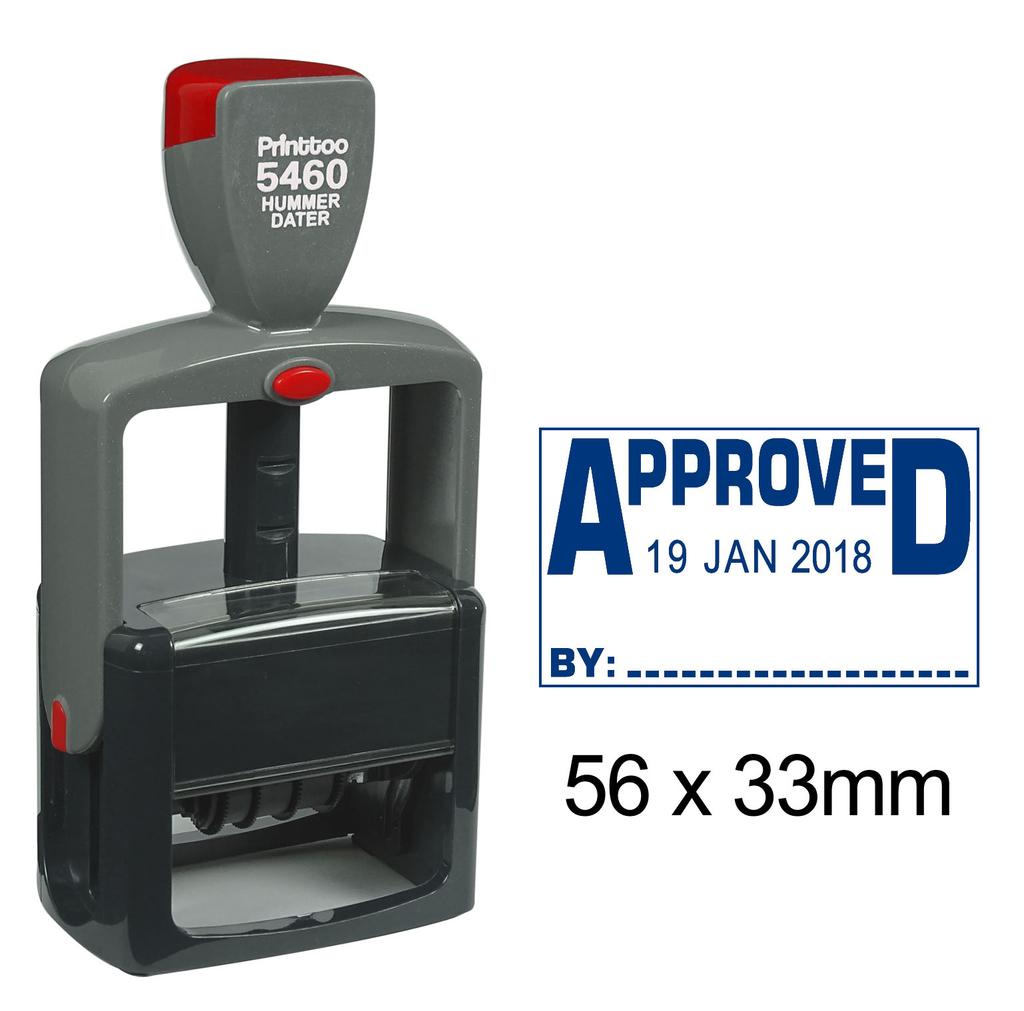 Printtoo Тяжелый штамп-датер с одобренным текстом, самонаклеивающийся резиновый штамп с датой документа