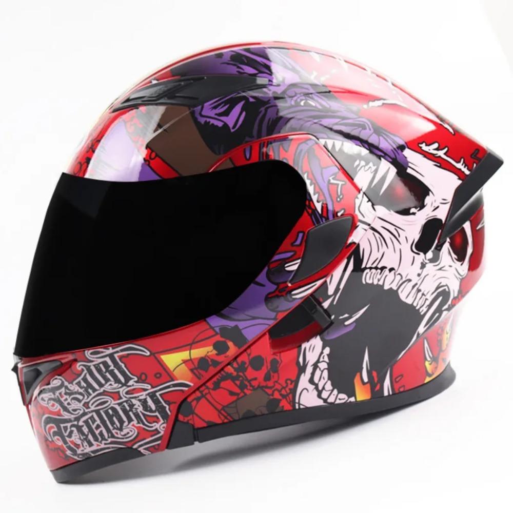 Cross-border Supply of Electric Motorcycle Double Lens Uncovered Helmet Full Cover Off-road Helmet Dot Full Helmet