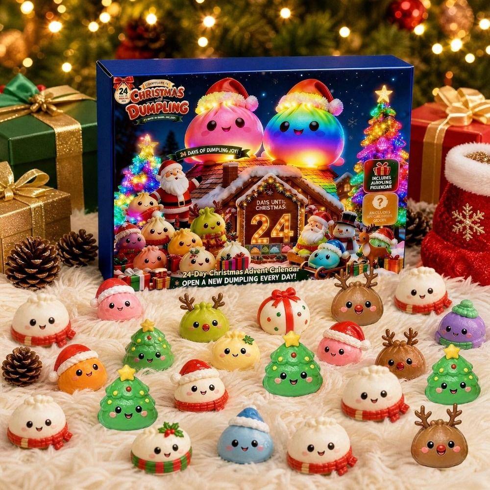 Soft Mystery Dumplings Toy Slow Resilience 24-Day Countdown Calendar  for Kids&Adults