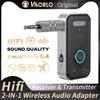 VAORLO 2 IN 1 Bluetooth 5.4 Audio Transmitter Receiver 3.5MM AUX HiFi Stereo Music Wireless Adapter With Mic For TV PC Car Airplane Speaker Headphones