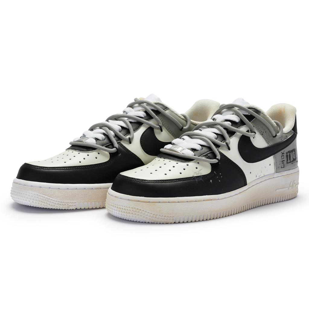 Nike Air Force 1 811 Производственные Нескользящие Низкие Скейтбордические Кроссовки Мужские Черно-Бело-Серые CW2288-111(Команда80-)