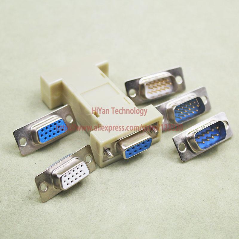 (10pcs/lot) RS232 DB9 Serial Port Shell D Sub Connector DB9 To DB9 Changer Plastic Shell Cover Beige Color