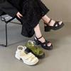 Thick-soled Versatile Sandals 2025 New Summer Wear Women's Versatile Small High Heels with Roman Sandals