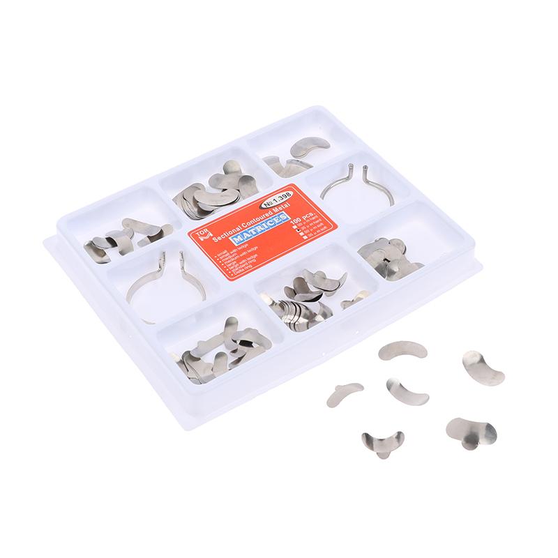 100 шт., 35 мкм, профиль поперечного сечения стоматологической матрицы, металлическая матрица, 2 кольца