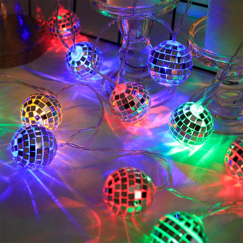 LED Mosaic Mirror Ball String Lights for Party & Holiday Decoration