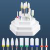 10pcs Ceramic Carbide Nail Drill Bits Set with Stand Holder Box Milling Cutter for Manicure Machine Removing Gel Nail Polish Bit
