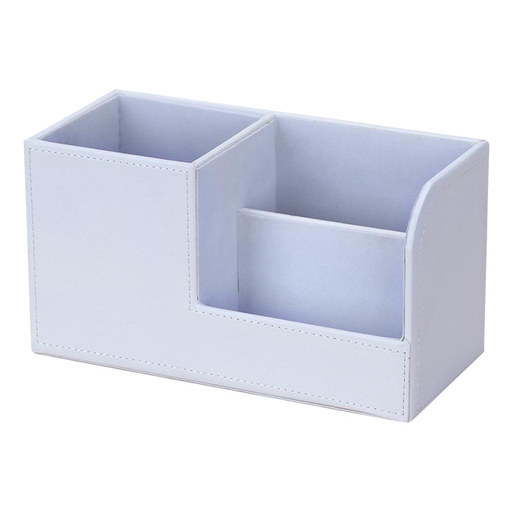 Высококачественный настольный органайзер из искусственной кожи, держатель для карандашей и ручек, ящик для хранения с 3 отделениями для домашнего офиса, школьные принадлежности