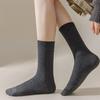 5 Pairs Boneless White Socks Women's Mid-calf Socks Autumn and Winter Cotton Tide Grey Double Needle Anti-pilling Long Stacked Socks