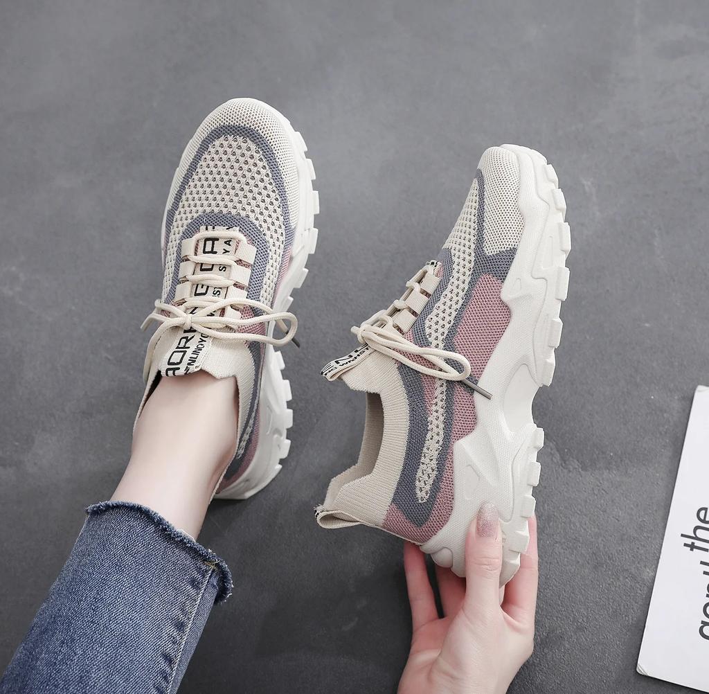 2024 Ladies New Thick Soled Shoes Mesh Breathable and Nonslip Footwear Fashion Comfort Sneakers Casual Lightweight Women's Shoes