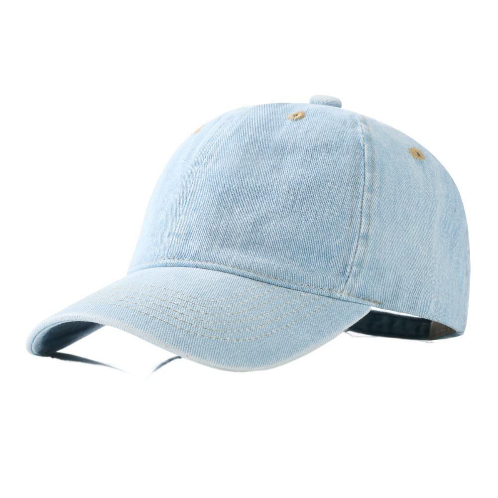 Hip Hop Sun Hat Solid Color Peaked Hat Casual Denim Baseball Cap Girl