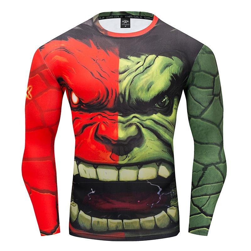 Stylish And Comfortable Men T-shirt Long Sleeve Super Hero Compression Sport 3d Fitness Cycling Shirt