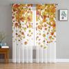 Autumn Scenery Maple Leaves Sheer Voile Curtains Living Room Bedroom Window Drapes Balcony Screen Tulle Curtains