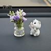 2 шт. комплект украшений для зеркала заднего вида автомобиля, симпатичная мини-ваза для цветов в виде кролика, украшения для приборной панели, аксессуары для салона автомобиля для женщин