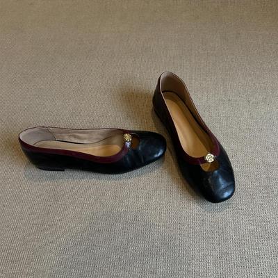 Niche камелия туфли на плоской подошве женские французские ретро легкие круглые туфли Мэри Джейн маленькие ароматные