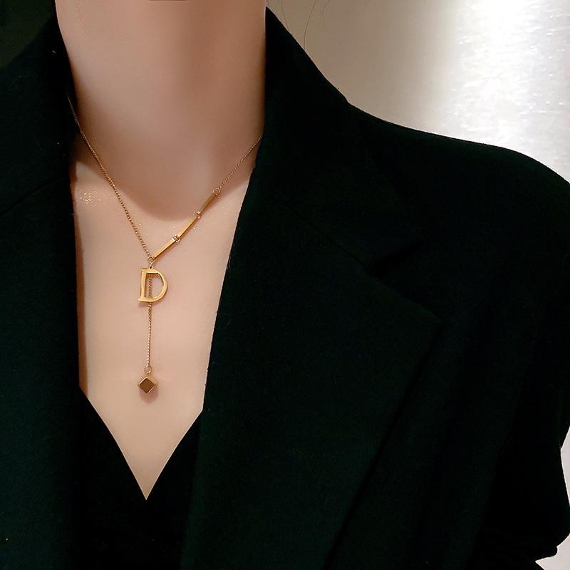 Ожерелье-подвеска с буквой от A до Z из нержавеющей стали 316L для женщин, цепочка, алфавит, ключичное ожерелье, подарок на день рождения